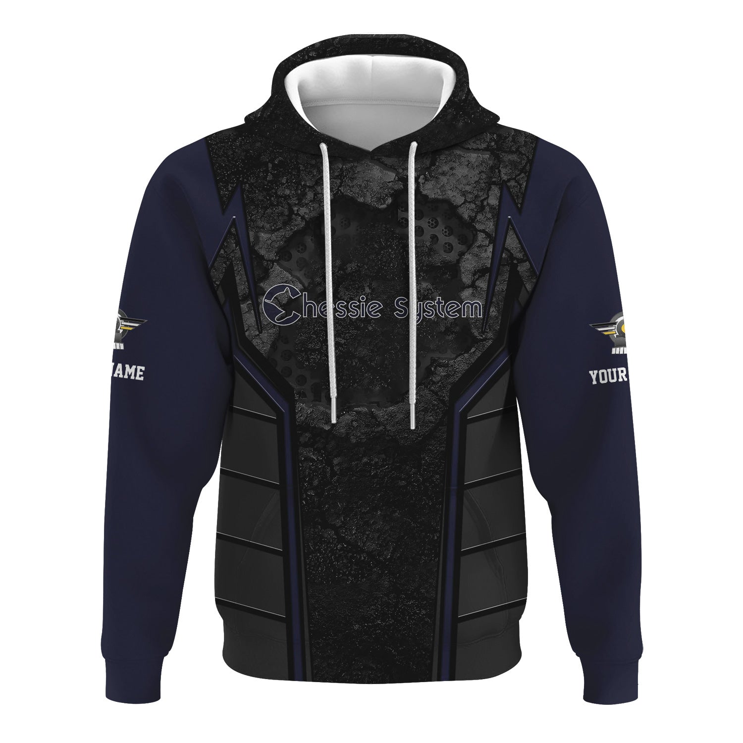 Railspirit Personalized Chessie System Railroad Hoodie Cracked Metal Design Train Zip Up Hoodie for Rail Enthusiasts