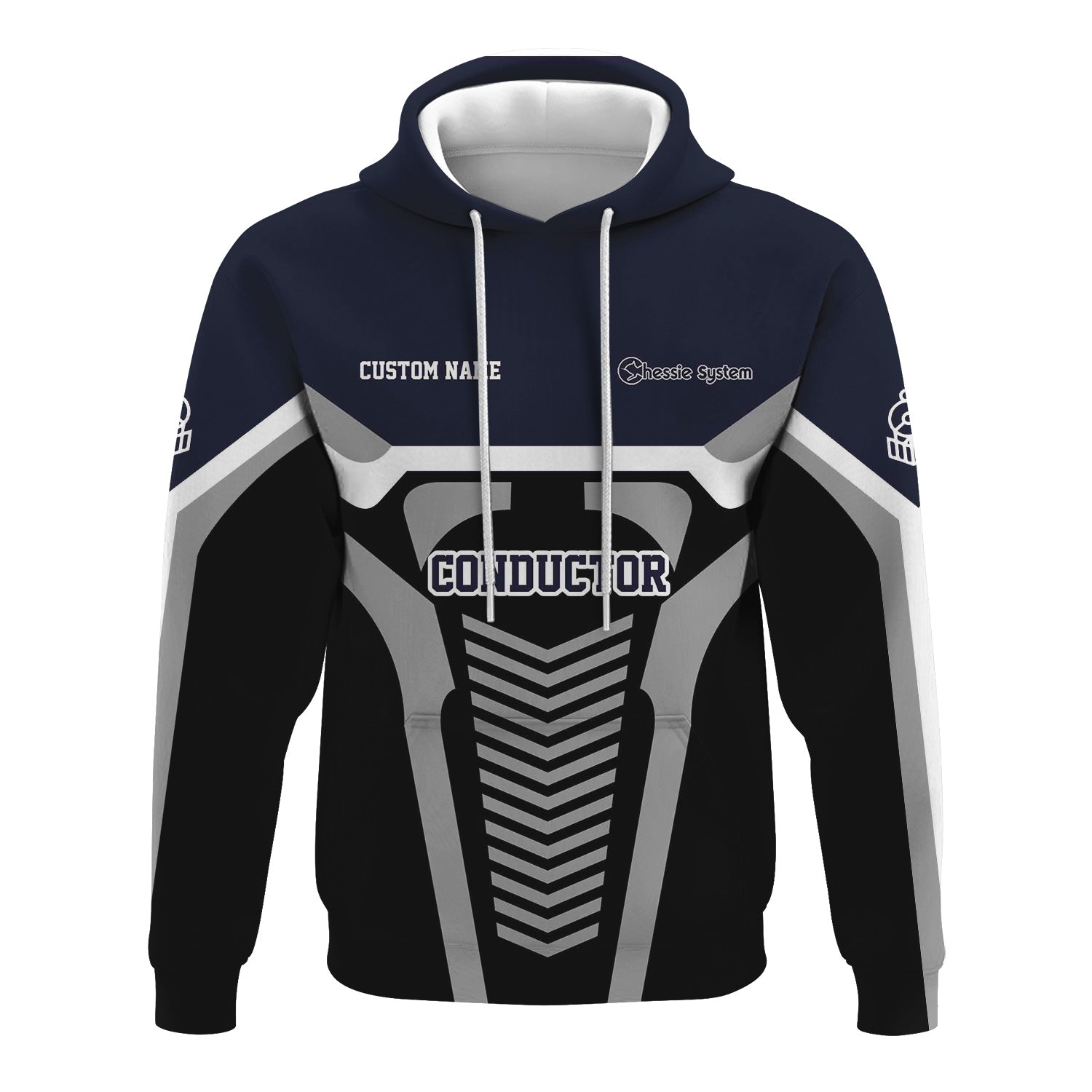 Railspirit Personalized Chessie System Railroad Hoodie Track-Inspired with Custom Job Position Train Zip Up Hoodie