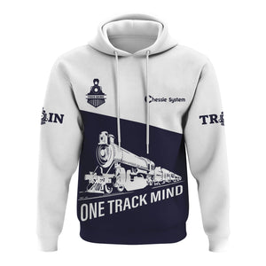 Railspirit Custom Name Chessie System Railroad Hoodie One Track Mind Printed Zip Hoodie