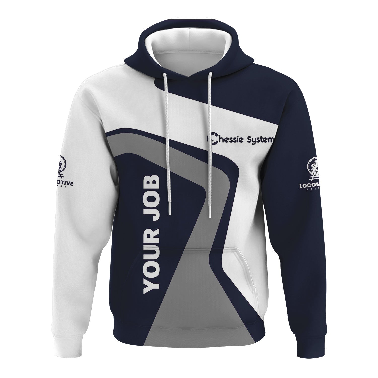 Railspirit Personalized Chessie System Railroad Hoodie Unique Design with Custom Job Position Train Zip Up Hoodie