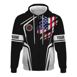 Railspirit Personalized Atlantic Coast Line Railroad Hoodie American Eagle Vintage Train Zip Up Hoodie