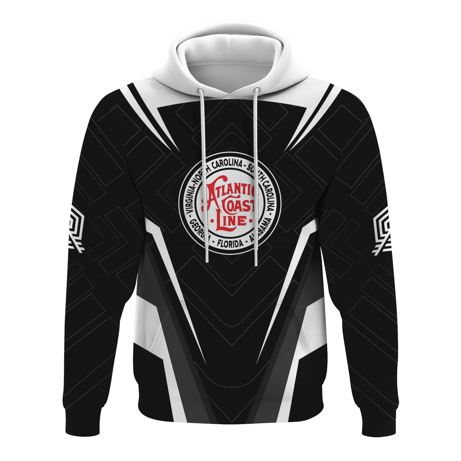 Railspirit Personalized Atlantic Coast Line Railroad Hoodie Railway Inspired Apparel Train Zip Up Hoodie For Train Lovers