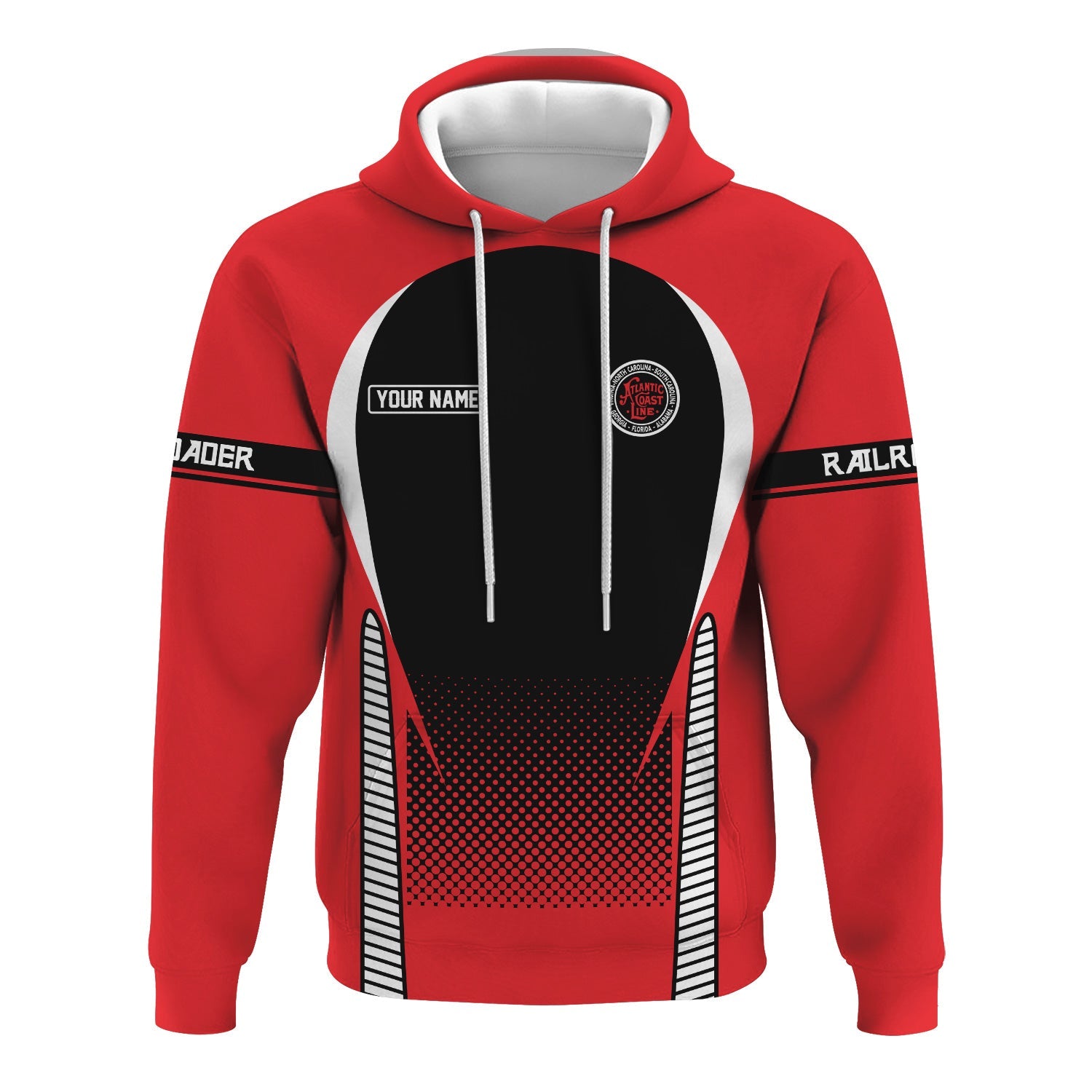 Railspirit Personalized Atlantic Coast Line Railroad Hoodie Stress Is Caused By Not Having Enough Trains Zip Up Hoodie