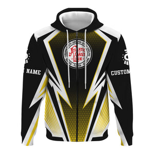 Railspirit Personalized Atlantic Coast Line Railroad Hoodie Lightning Graphic Style Zip Up Hoodie Gift Idea For Train Lover