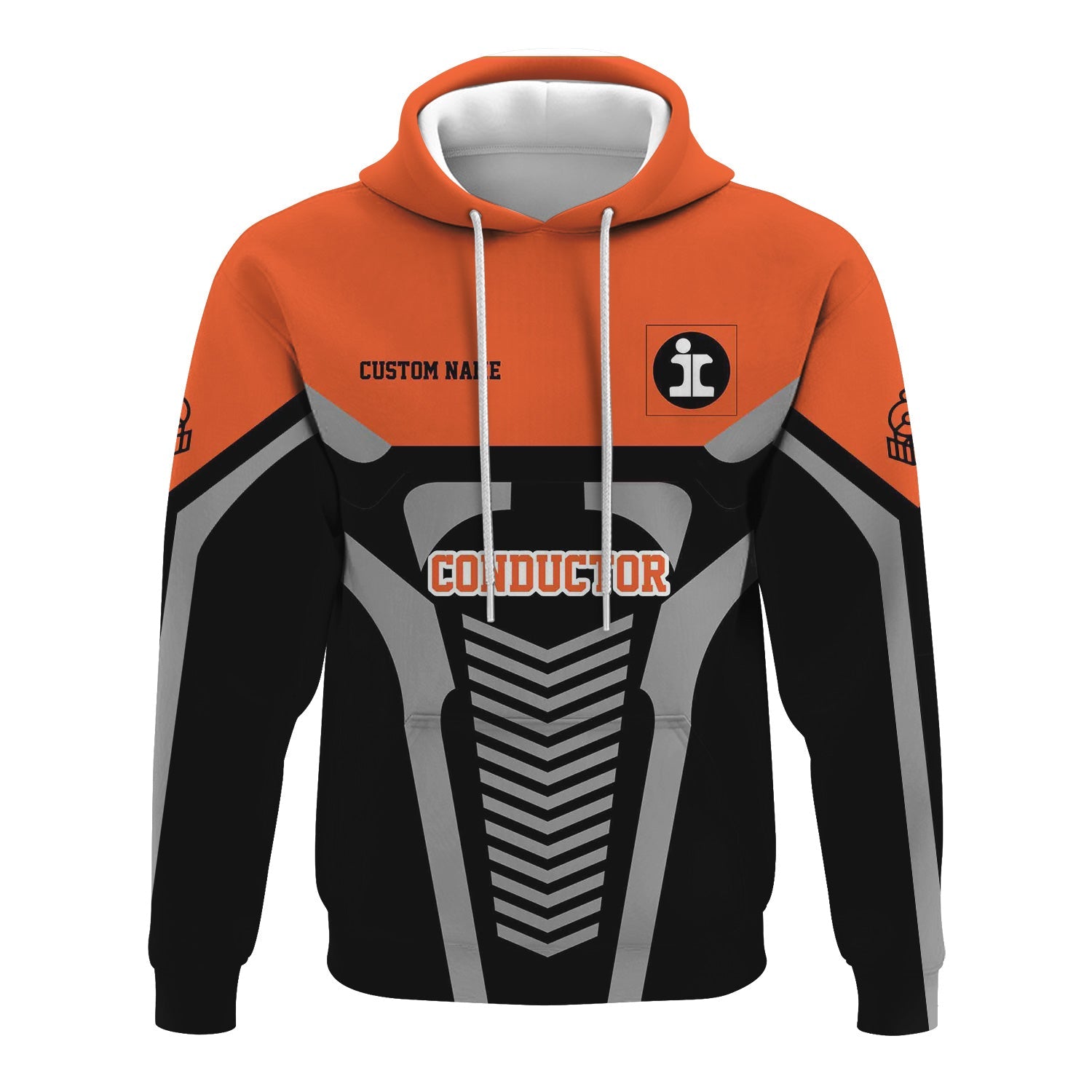 Railspirit Personalized Illinois Central Railroad Hoodie Track-Inspired with Custom Job Position Train Zip Up Hoodie