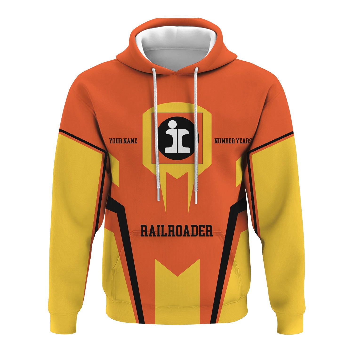 Railspirit Personalized Illinois Central Railroad Hoodie Custom Year Railroader Zip Up Hoodie Gift Idea For Train Lover