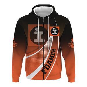 Railspirit Personalized Illinois Central Railroad Hoodie Railway-Themed Style Zip Up Hoodie Gift Idea For Trainspotter