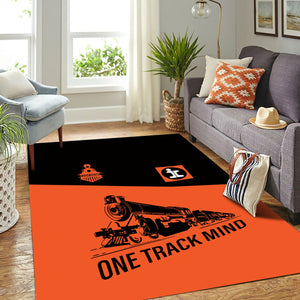 Railspirit Personalized Illinois Central Railroad Area Rug One Track Mind Train Rug Gift Idea For Train Lover