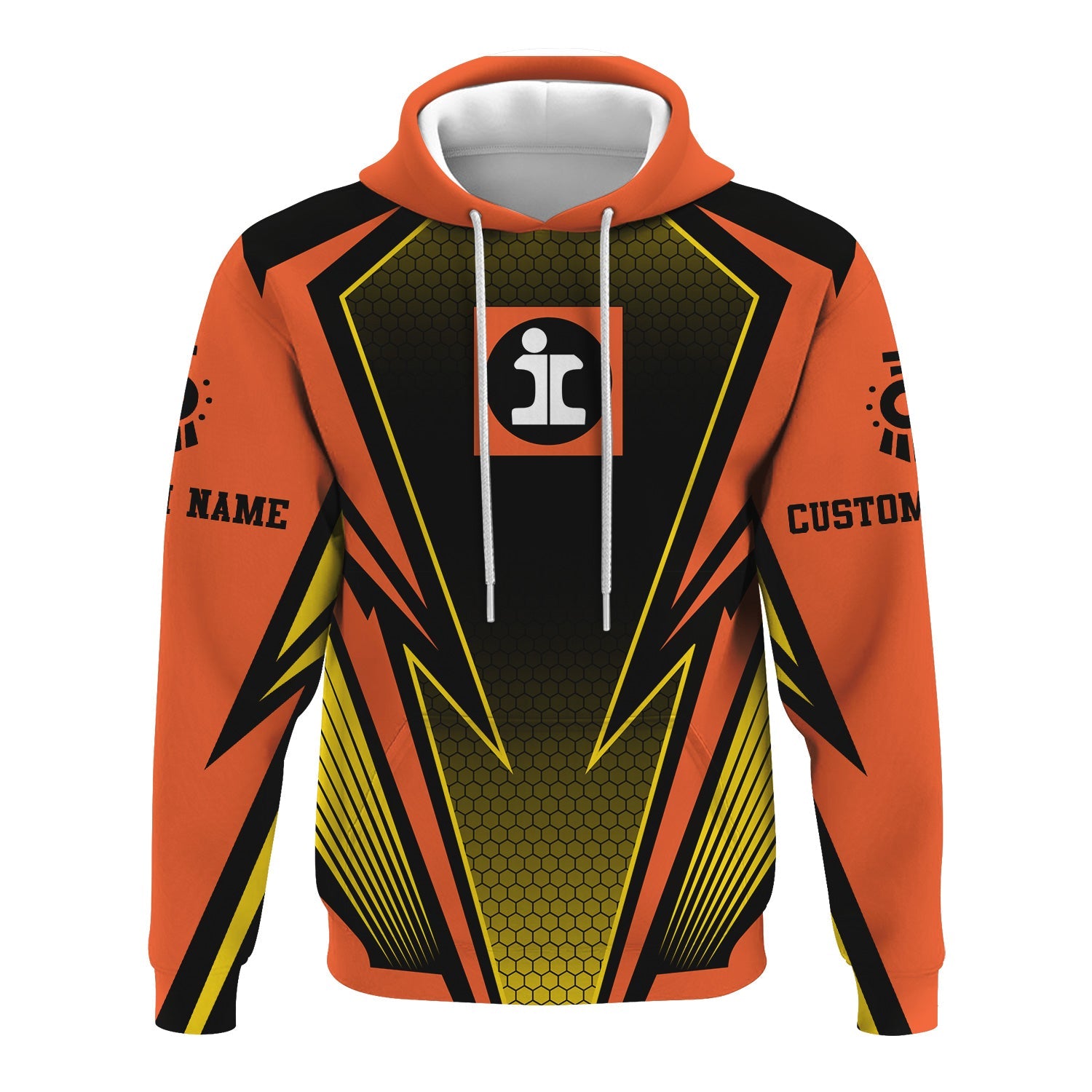 Railspirit Personalized Illinois Central Railroad Hoodie Lightning Graphic Style Zip Up Hoodie Gift Idea For Train Lover