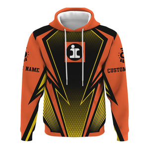 Railspirit Personalized Illinois Central Railroad Hoodie Lightning Graphic Style Zip Up Hoodie Gift Idea For Train Lover