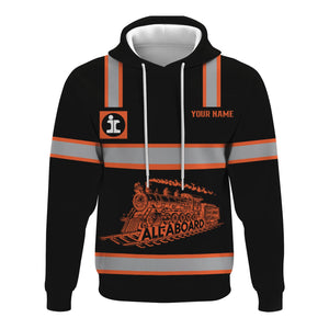 Railspirit Custom Name Illinois Central Railroad Hoodie Eat Train Sleep Repeat Printed Train Zip Hoodie