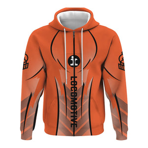 Railspirit Personalized Illinois Central Railroad Hoodie Striking Line Style Train Zip Up Hoodie For Locomotive Lovers