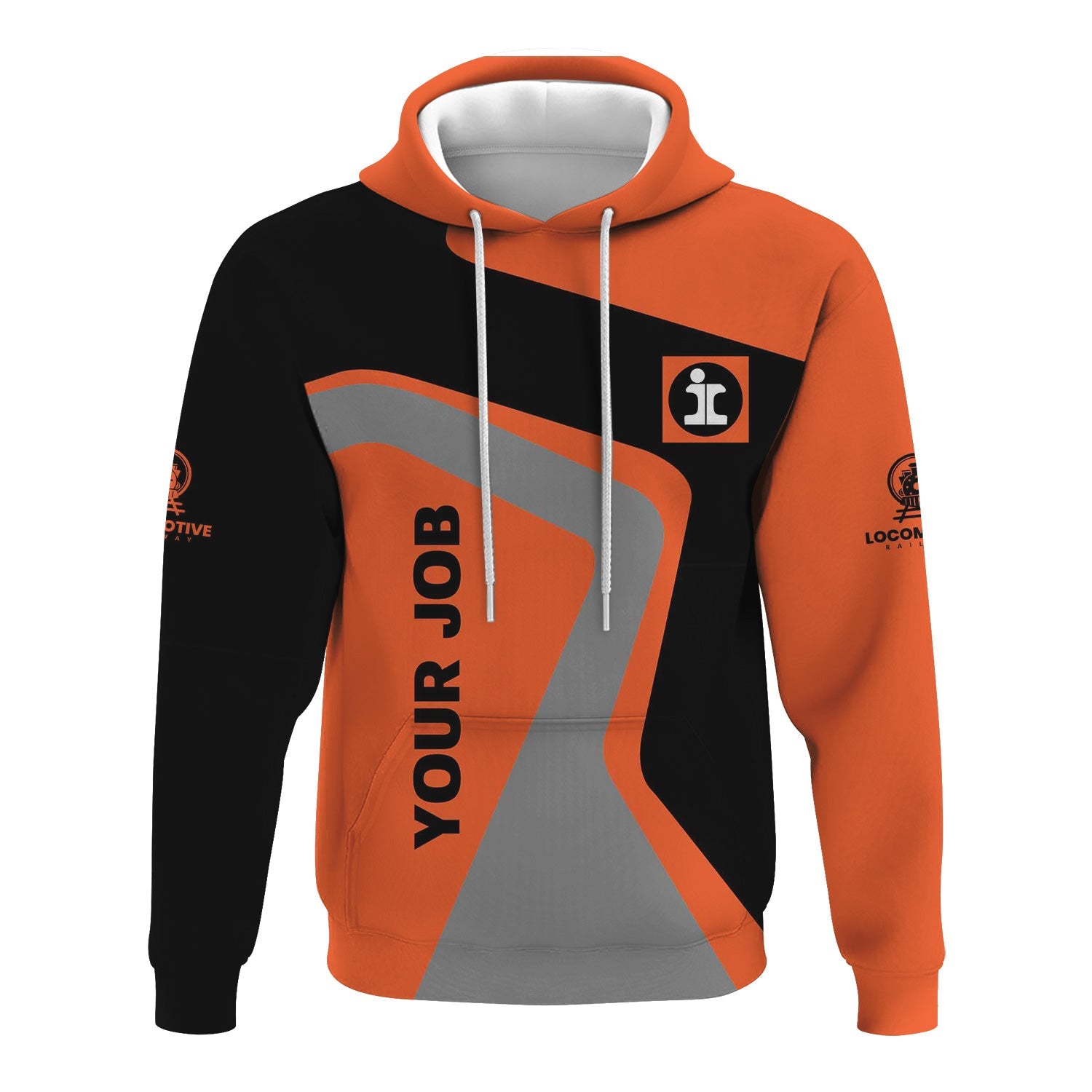 Railspirit Personalized Illinois Central Railroad Hoodie Unique Design with Custom Job Position Train Zip Up Hoodie