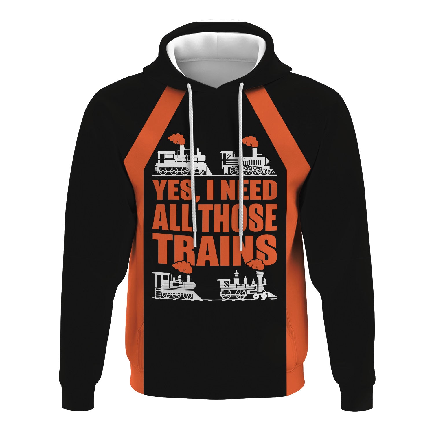 Railspirit Custom Name Illinois Central Railroad Hoodie Yes I Need All Those Train Printed Zip Hoodie