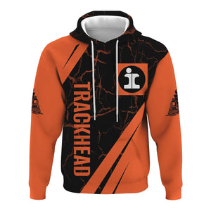 Railspirit Personalized Illinois Central Railroad Hoodie Crackle Texture Style Train Zip Up Hoodie For Trackhead