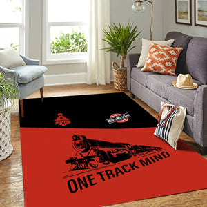 Railspirit Personalized Chicago and North Western Railway Area Rug One Track Mind Train Rug Gift Idea For Train Lover