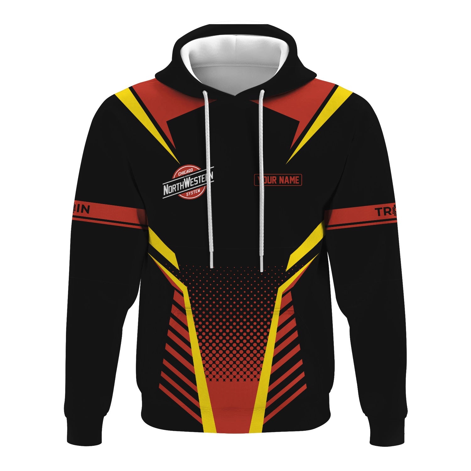 Railspirit Personalized Chicago and North Western Railway Hoodie Unisex Train Zip Hoodie All Over Print