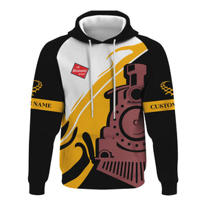 Railspirit Personalized Chicago, Milwaukee, St. Paul and Pacific Railroad Hoodie Flame-Inspired Style Milwaukee Road Zip Up Hoodie