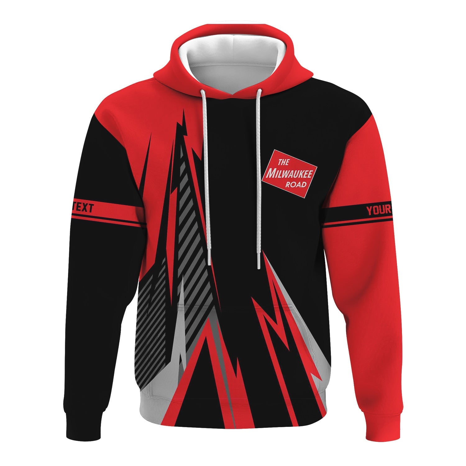 Railspirit Personalized Chicago, Milwaukee, St. Paul and Pacific Railroad Hoodie Lightning-Inspired Railway Style Milwaukee Road Zip Up Hoodie