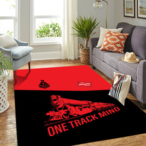 Railspirit Personalized Chicago, Milwaukee, St. Paul and Pacific Railroad Area Rug One Track Mind Milwaukee Road Train Rug Gift Idea For Train Lover