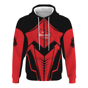 Railspirit Personalized Chicago, Milwaukee, St. Paul and Pacific Railroad Hoodie Railway Trainspotter Style Milwaukee Road Zip Up Hoodie