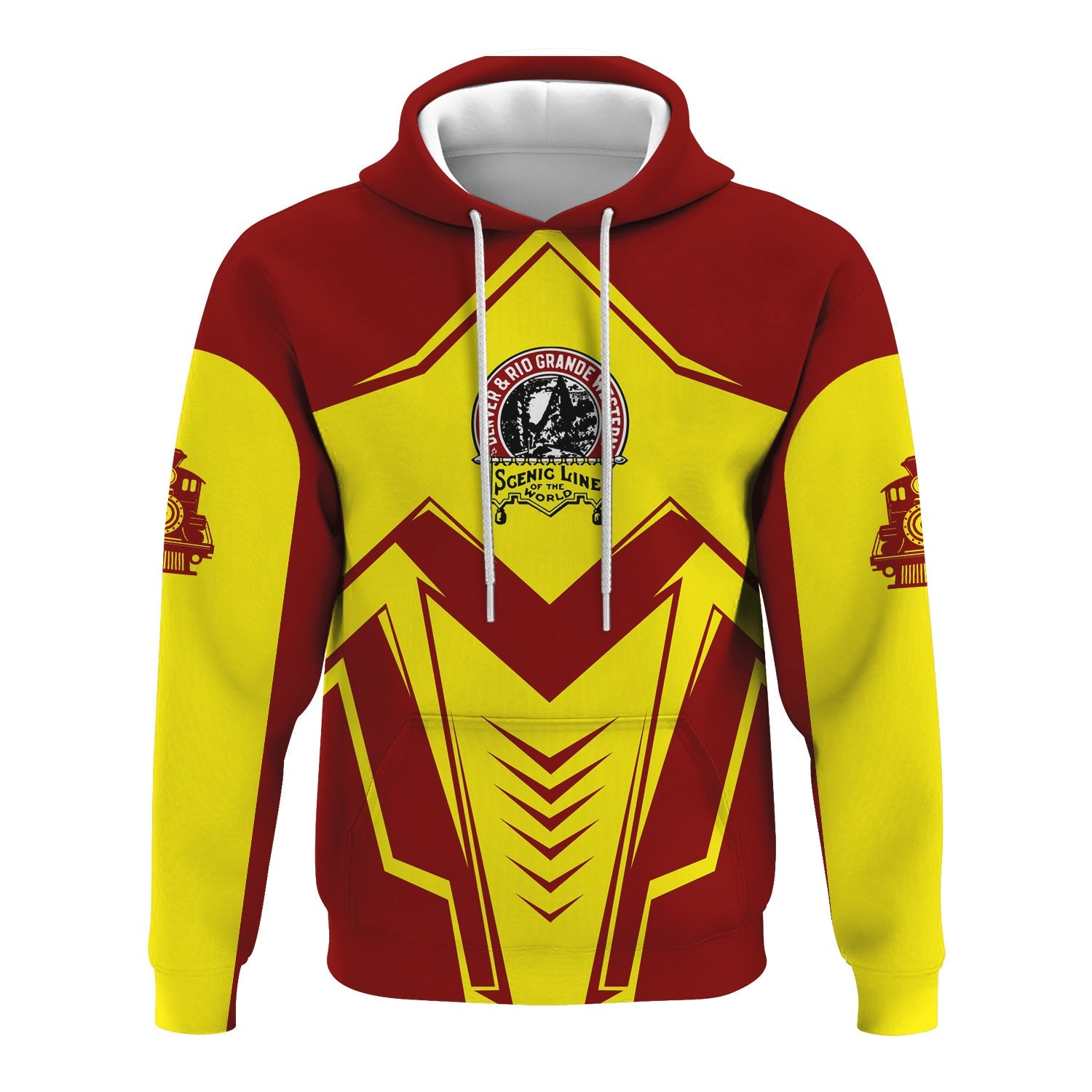 Railspirit Personalized Denver and Rio Grande Western Railroad Hoodie Railway Trainspotter Style Zip Up Hoodie Gift Idea For Foamers