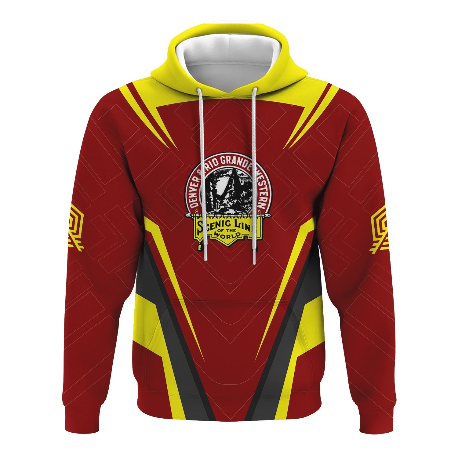 Railspirit Personalized Denver and Rio Grande Western Railroad Hoodie Railway Inspired Apparel Train Zip Up Hoodie For Train Lovers