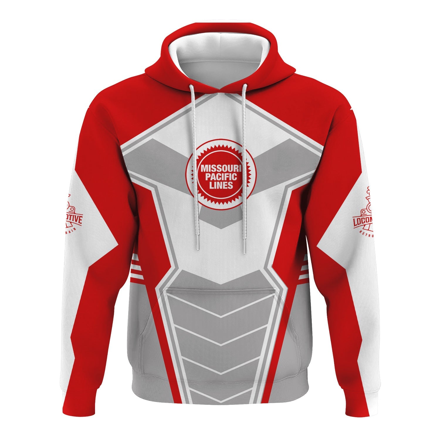 Railspirit Personalized Missouri Pacific Railroad Hoodie Engine-Inspired Style Train Zip Up Hoodie for Railroad Fanatic