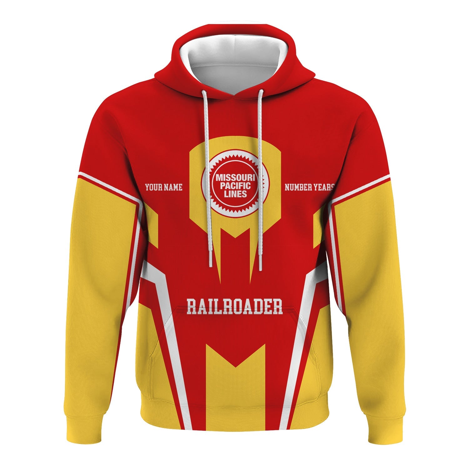Railspirit Personalized Missouri Pacific Railroad Hoodie Custom Year Railroader Zip Up Hoodie Gift Idea For Train Lover