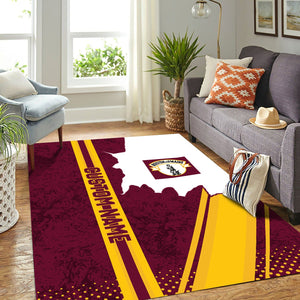 Railspirit Personalized Boston and Maine Railroad Area Rug Vintage All Over Printed Rug