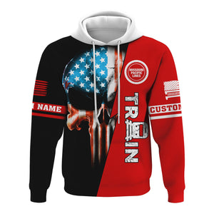 Railspirit Personalized Missouri Pacific Railroad Hoodie Train Skull American Flag Zip Up Hoodie All Over Print