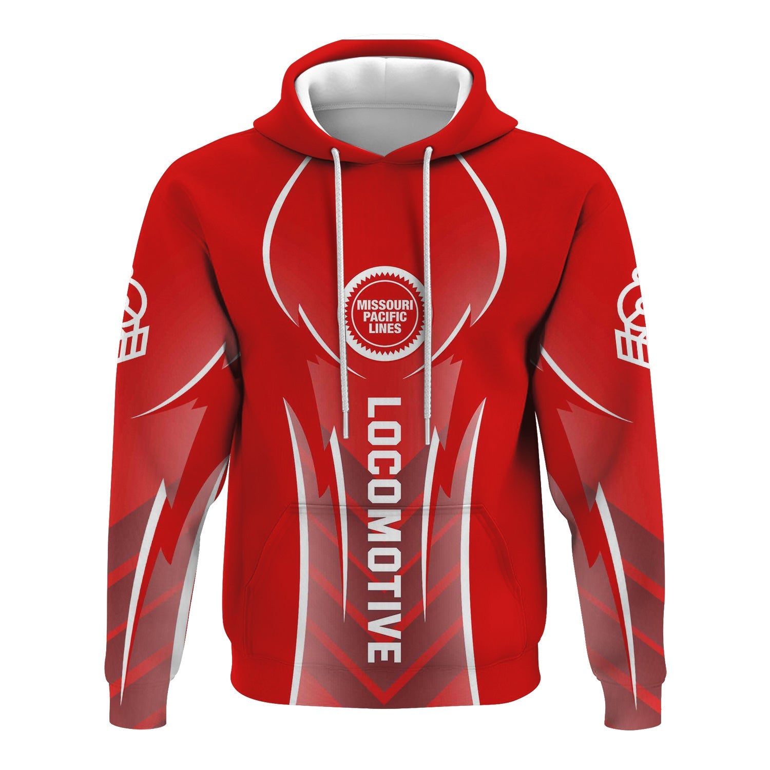 Railspirit Personalized Missouri Pacific Railroad Hoodie Striking Line Style Train Zip Up Hoodie For Locomotive Lovers