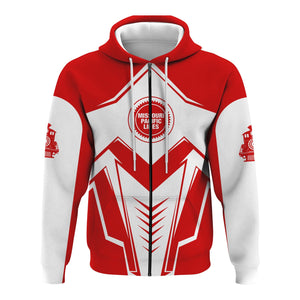 Railspirit Personalized Missouri Pacific Railroad Hoodie Railway Trainspotter Style Zip Up Hoodie Gift Idea For Foamers