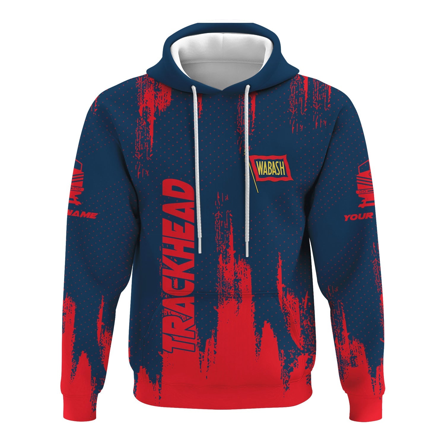 Railspirit Personalized Wabash Railroad Hoodie Paint Impact Design Train Zip Up Hoodie for Trackhead