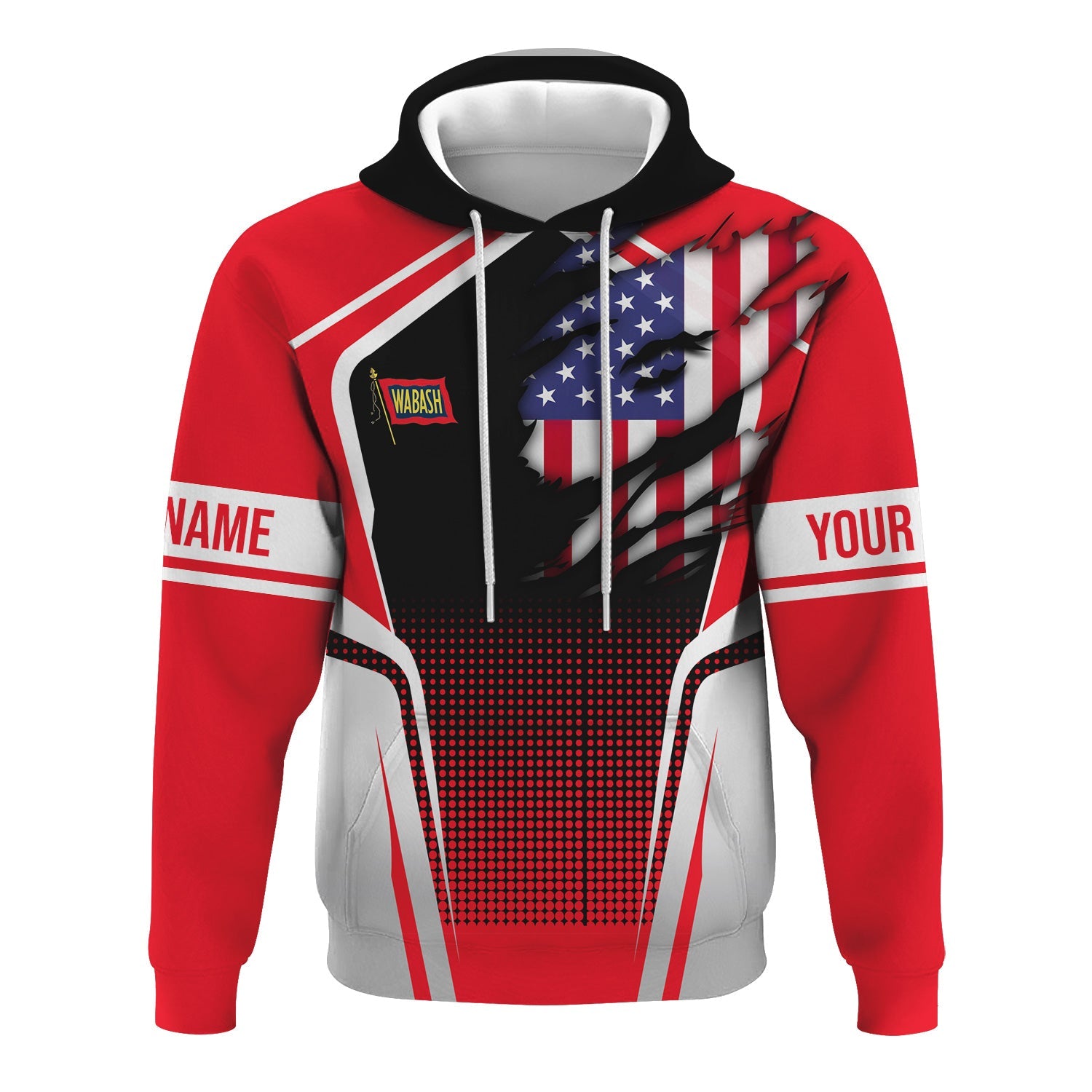 Railspirit Personalized Wabash Railroad Hoodie American Eagle Vintage Train Zip Up Hoodie