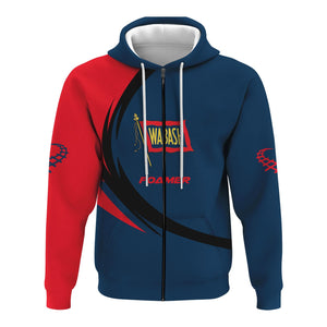 Railspirit Personalized Wabash Railroad Hoodie Unique Graphic Style Zip Up Hoodie For Train Enthusiasts