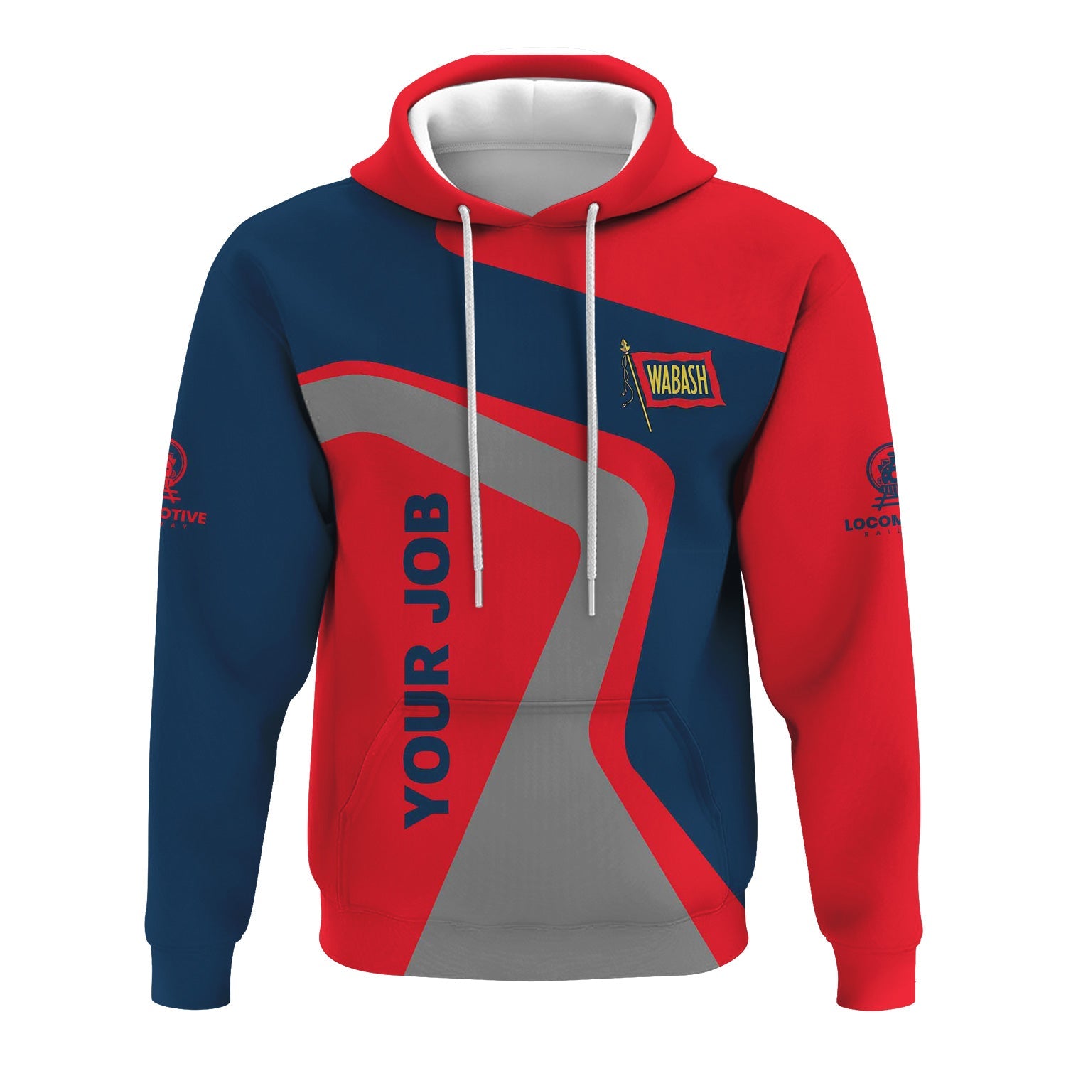 Railspirit Personalized Wabash Railroad Hoodie Unique Design with Custom Job Position Train Zip Up Hoodie