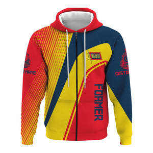 Railspirit Personalized Wabash Railroad Hoodie Vibrant Striking Style Zip Up Hoodie For Rail Enthusiasts