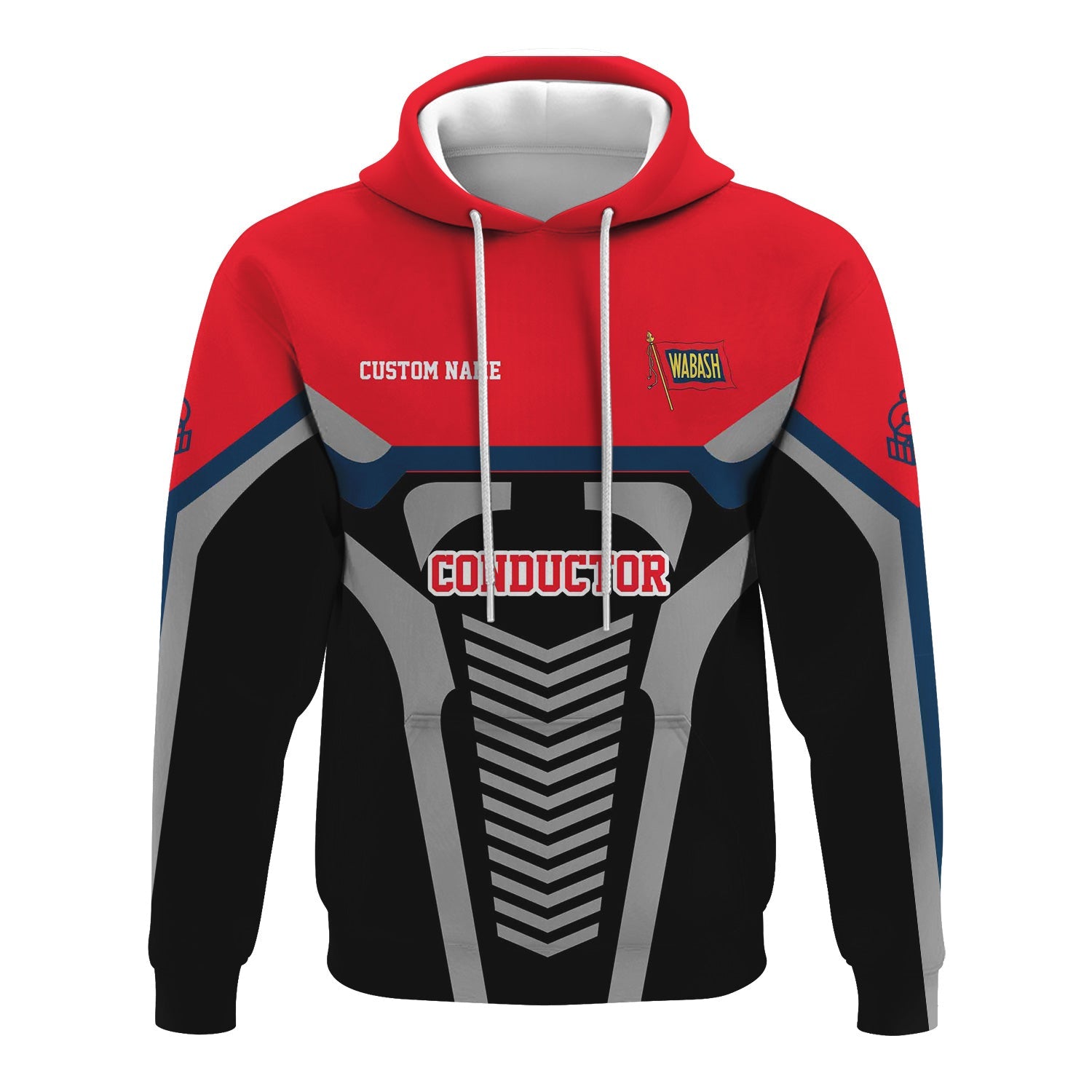 Railspirit Personalized Wabash Railroad Hoodie Track-Inspired with Custom Job Position Train Zip Up Hoodie