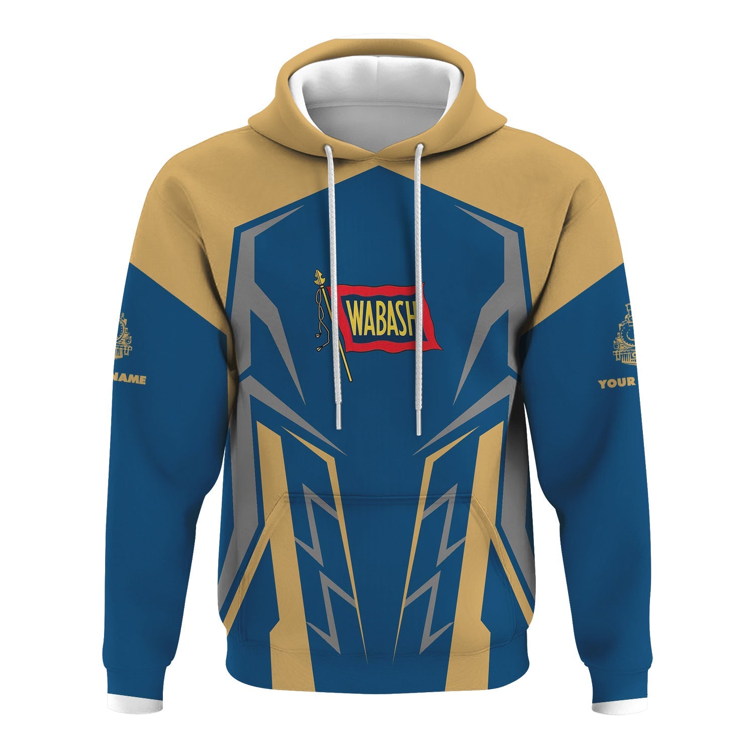 Railspirit Personalized Wabash Railroad Hoodie Futuristic Design with Custom Job Train Zip Up Hoodie