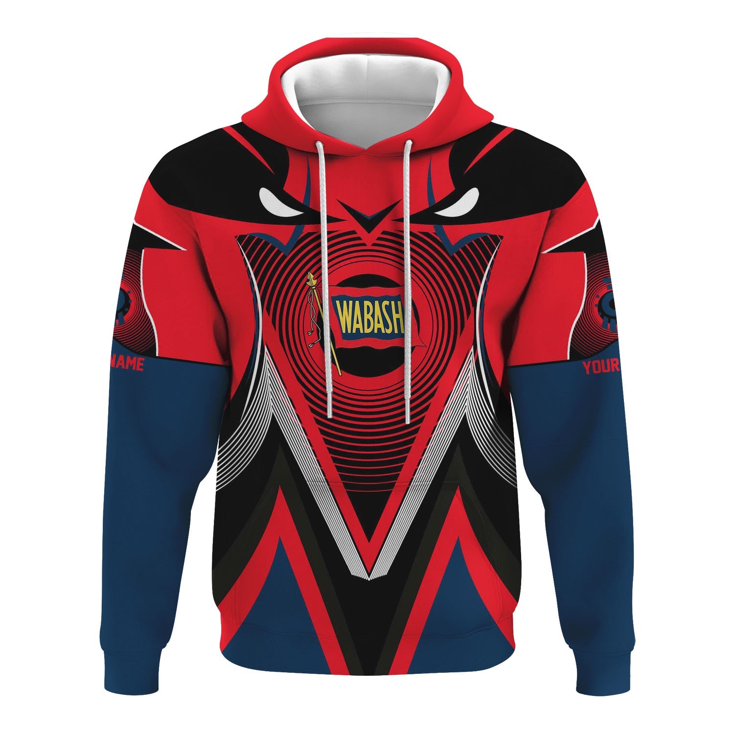 Railspirit Personalized Wabash Railroad Hoodie Vibrant Graphic Pattern Zip Up Hoodie For Train Enthusiasts