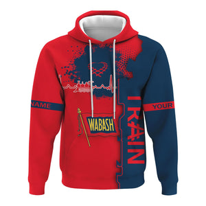 Railspirit Personalized Wabash Railroad Hoodie Engine Heartbeat and Track Love Style Zip Up Hoodie Gift Idea For Train Lovers