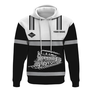 Railspirit Custom Name Reading Railroad Hoodie Eat Train Sleep Repeat Printed Train Zip Hoodie