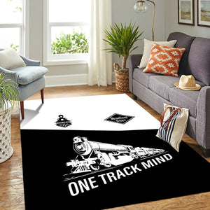 Railspirit Personalized Reading Railroad Area Rug One Track Mind Train Rug Gift Idea For Train Lover
