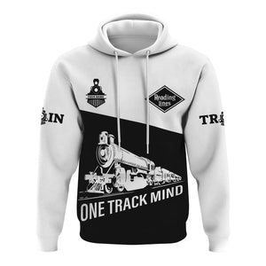 Railspirit Custom Name Reading Railroad Hoodie One Track Mind Printed Zip Hoodie