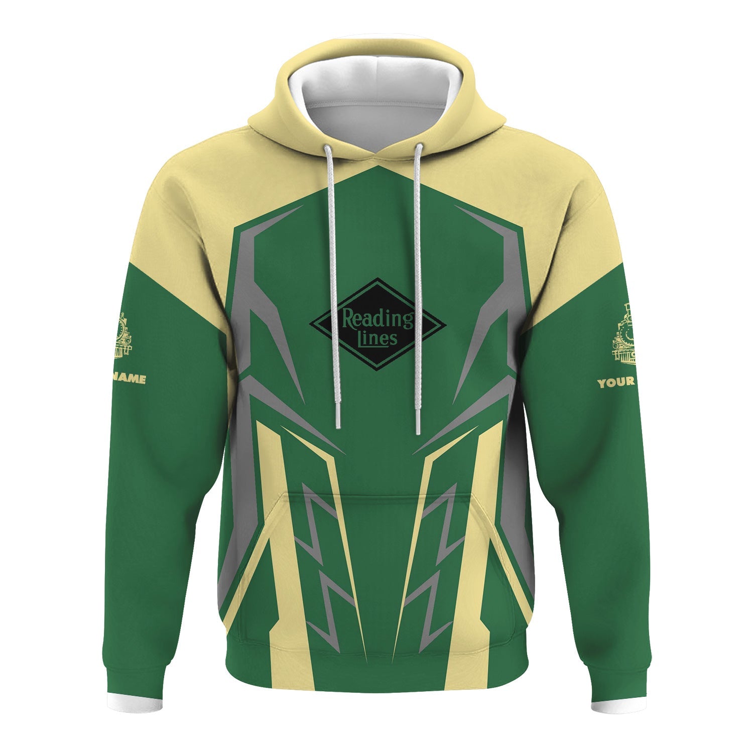 Railspirit Personalized Reading Railroad Hoodie Futuristic Design with Custom Job Train Zip Up Hoodie