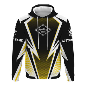 Railspirit Personalized Reading Railroad Hoodie Lightning Graphic Style Zip Up Hoodie Gift Idea For Train Lover