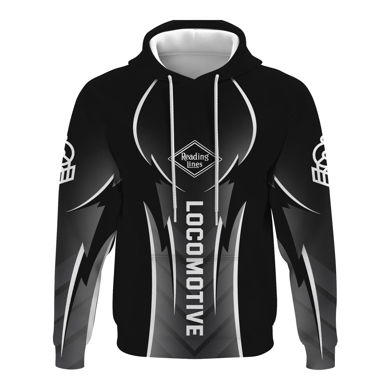 Railspirit Personalized Reading Railroad Hoodie Striking Line Style Train Zip Up Hoodie For Locomotive Lovers