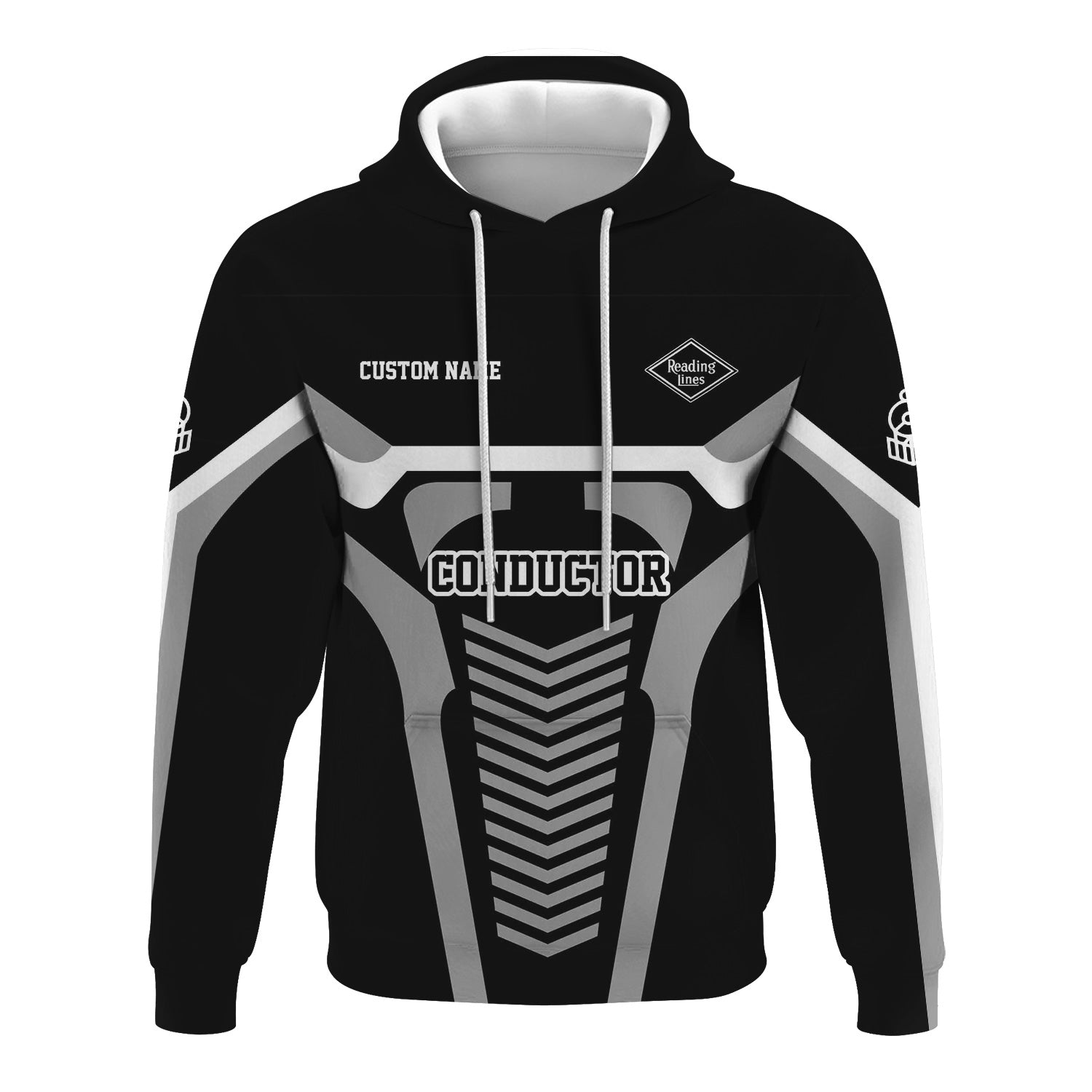 Railspirit Personalized Reading Railroad Hoodie Track-Inspired with Custom Job Position Train Zip Up Hoodie