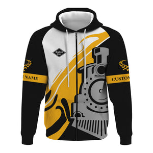 Railspirit Personalized Reading Railroad Hoodie Flame-Inspired Style Zip Up Hoodie Gift Idea For Train Lovers